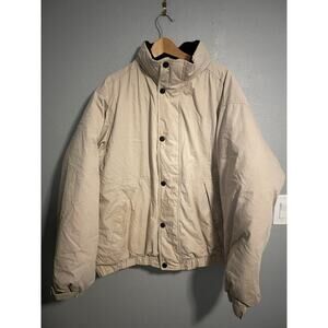 Eddie Bauer Jacket Mens XL Tall Beige Goose Down Puffer Winter Coat Outdoor READ